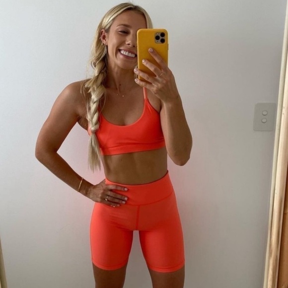 Sarah’s Day x White Fox Monza Shorts Neon Bike Shorts Medium - Picture 2 of 5